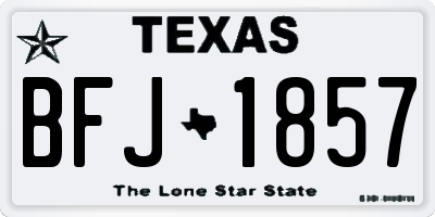TX license plate BFJ1857