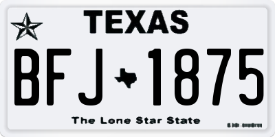 TX license plate BFJ1875
