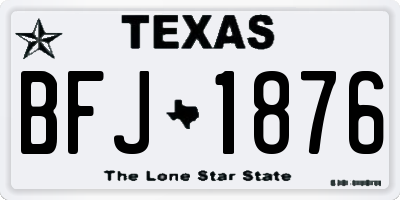 TX license plate BFJ1876