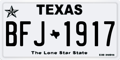 TX license plate BFJ1917