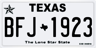 TX license plate BFJ1923