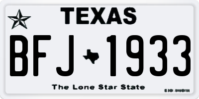 TX license plate BFJ1933