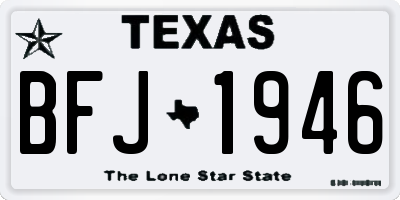 TX license plate BFJ1946