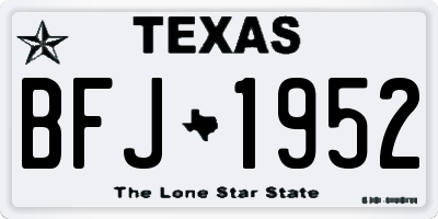 TX license plate BFJ1952
