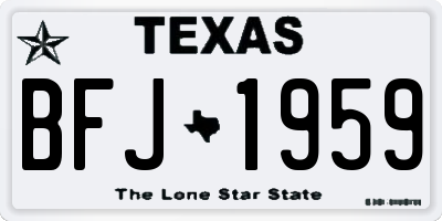 TX license plate BFJ1959