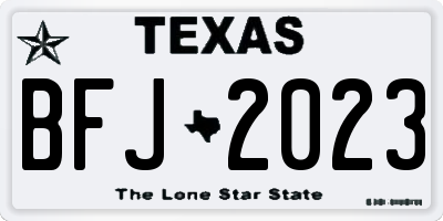 TX license plate BFJ2023