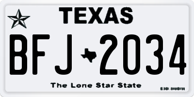 TX license plate BFJ2034