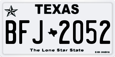 TX license plate BFJ2052