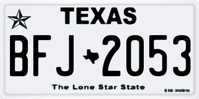 TX license plate BFJ2053