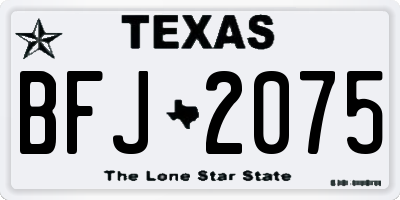 TX license plate BFJ2075