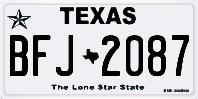 TX license plate BFJ2087