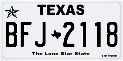 TX license plate BFJ2118