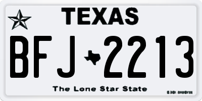 TX license plate BFJ2213