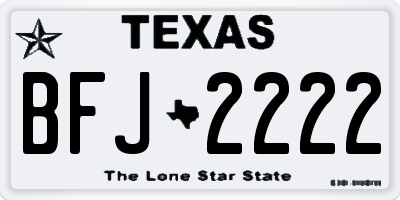 TX license plate BFJ2222