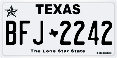 TX license plate BFJ2242