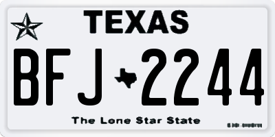 TX license plate BFJ2244