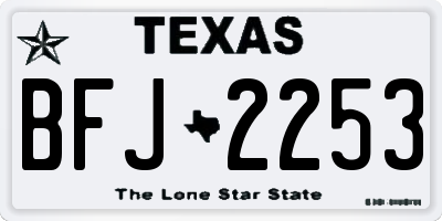 TX license plate BFJ2253