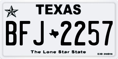 TX license plate BFJ2257