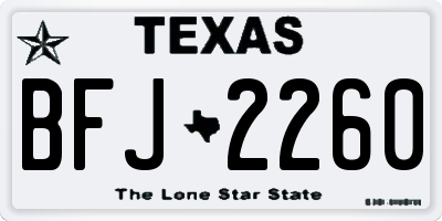 TX license plate BFJ2260