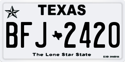 TX license plate BFJ2420