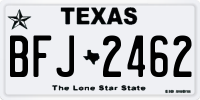 TX license plate BFJ2462