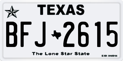 TX license plate BFJ2615