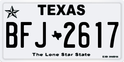 TX license plate BFJ2617