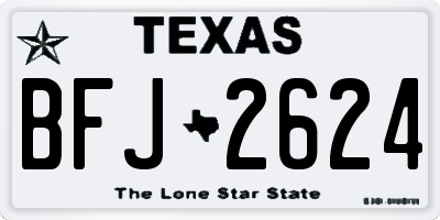 TX license plate BFJ2624