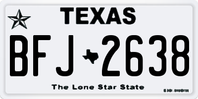 TX license plate BFJ2638
