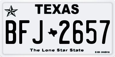 TX license plate BFJ2657