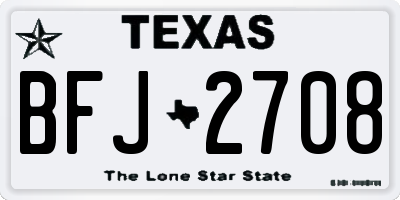 TX license plate BFJ2708