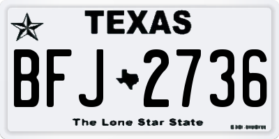 TX license plate BFJ2736