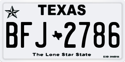 TX license plate BFJ2786