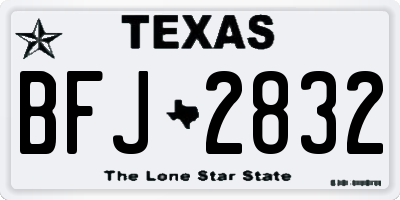 TX license plate BFJ2832