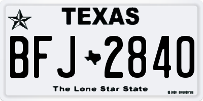 TX license plate BFJ2840
