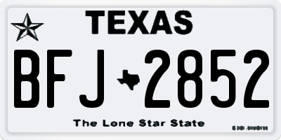 TX license plate BFJ2852