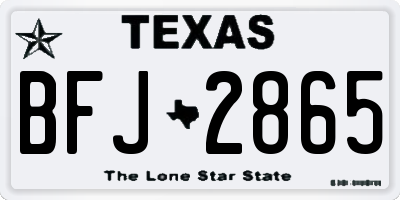 TX license plate BFJ2865