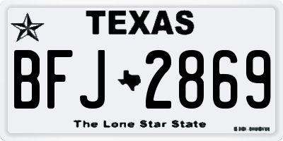TX license plate BFJ2869