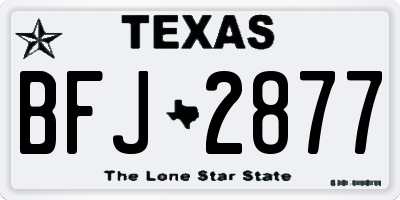 TX license plate BFJ2877
