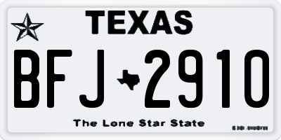 TX license plate BFJ2910