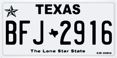TX license plate BFJ2916
