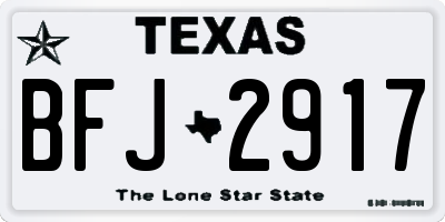 TX license plate BFJ2917