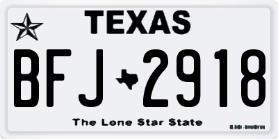 TX license plate BFJ2918