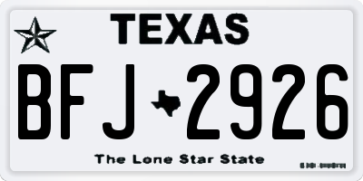 TX license plate BFJ2926