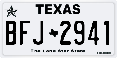 TX license plate BFJ2941