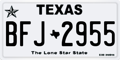 TX license plate BFJ2955