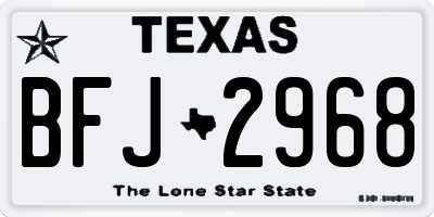TX license plate BFJ2968