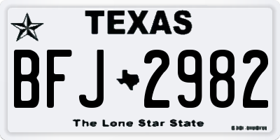 TX license plate BFJ2982