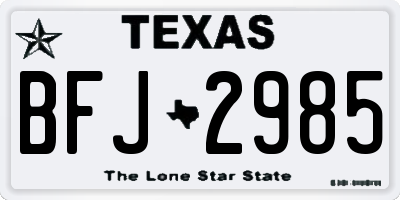 TX license plate BFJ2985