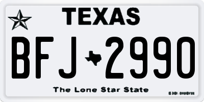 TX license plate BFJ2990